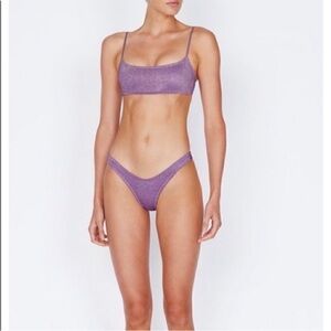 NEW Triangl purple sparkle mica bikini top Small++ bottoms M smoke pet free home